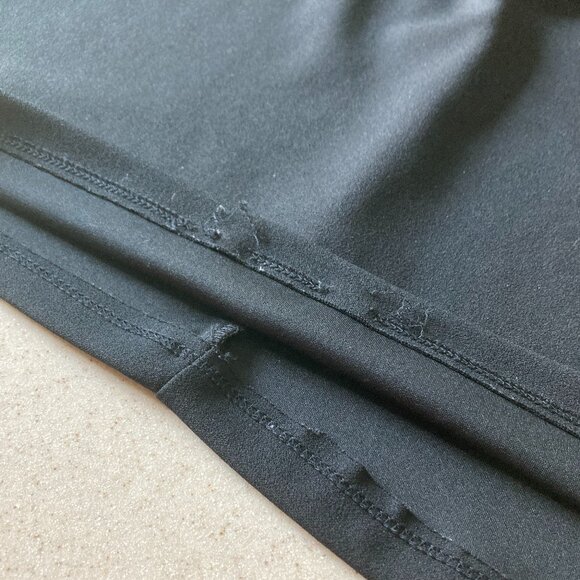 Shelby & Palmer Sheath Dress Women Size 16 Black Stretch Knit Ruched Cap Sleeve - Picture 12 of 12